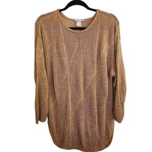 Zero II Sixty Vintage Rounded Bottom Long Sleeve Side Slits Sweater Size OS